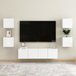 vidaXL Meubles TV muraux 2 Pièces Blanc brillant 30 5x30x30 cm
