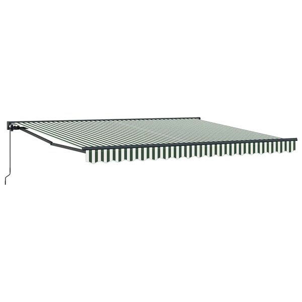 vidaXL Auvent Rétractable Vert et blanc 400x300 cm tissu
