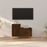 vidaXL Ensemble de meubles TV 2 Pièces Chêne marron Bois d'ingénierie