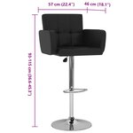 vidaXL Tabourets de bar lot de 2 noir similicuir