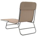 vidaXL Chaises longues pliables lot de 2 taupe textilène et acier