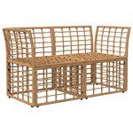 vidaXL Loveseat d'extérieur 2 Pièces Blanc Naturel et Crème polyrotin