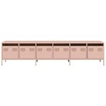 vidaXL Meuble TV rose 202x39x43 5 cm acier laminé à froid