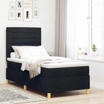 vidaXL Lit à ressorts avec matelas Noir 90 x 200 cm tissu