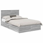 vidaXL Lit de Rangement Gris Sonoma 120 x 190 cm Bois d'ingénierie