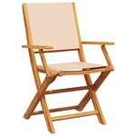 vidaXL Chaises de jardin pliantes lot de 6 beige tissu et bois massif
