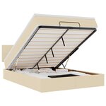 vidaXL Lit ottoman avec matelas et LED crème 140x200 cm tissu