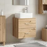 vidaXL Vanité de lavabo mural Chêne artisanal 53 x 34 5 x 63 cm