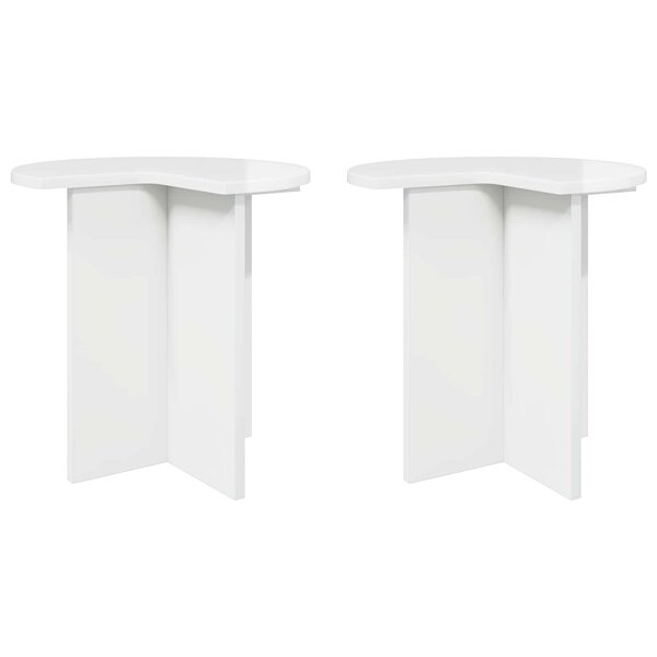 vidaXL Table d'appoint 2 pièces Blanc brillant Ø 39 x 38 cm