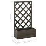 vidaXL Jardinière à treillis de jardin Gris 50x25x90 cm Bois de sapin