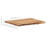 vidaXL Dessus de table Bois d'acacia massif 80x(50-60)x3 8 cm
