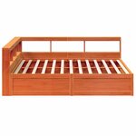 vidaXL Lit bibliothèque sans matelas cire marron 180x200 cm pin massif