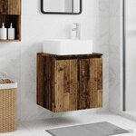 vidaXL Vanité de lavabo mural Bois ancien 49 5 x 41 x 63 cm