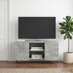 vidaXL Meuble TV Gris béton 102 x 34 5 x 52 cm Bois d'ingénierie