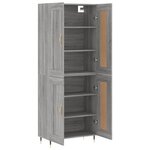 vidaXL Buffet haut Sonoma gris 69 5x34x180 cm Bois d'ingénierie