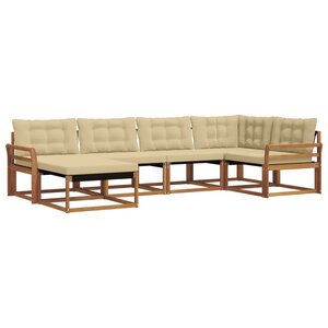 vidaXL Ensemble de canapés d'extérieur 6 Pièces Naturel et Beige