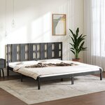 vidaXL Cadre de lit Gris Bois de pin massif 200x200 cm