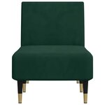 vidaXL Chaise longue vert foncé velours