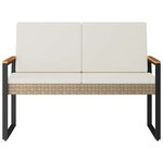 vidaXL Banc extérieur 2 -Seater 107 x 61 x 80 cm polyrotin