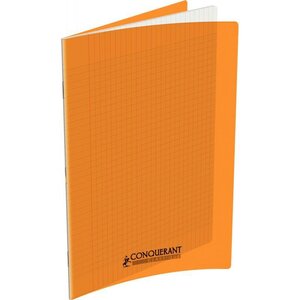 Cahier 48 pages seyès 90 g  couverture polypropylène orange  format 24 x 32 cm CONQUERANT