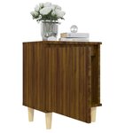 vidaXL Table de chevet avec pieds en bois Chêne marron 40x30x50 cm