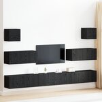 Ensemble de 7 meubles TV vidaXL muraux en bois d'ingénierie chêne noir