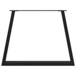vidaXL Pieds de table à manger en forme de V 2 pièces Noir 90 x (72-73 3) cm Acier