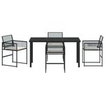 vidaXL Set de salle à manger de jardin 5 pièces avec coussins en rattan poly noir