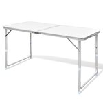 vidaXL Table pliable de camping Hauteur réglable Aluminium 120x60 cm