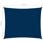 vidaXL Voile de parasol Tissu Oxford rectangulaire 2 5x3 5 m Bleu
