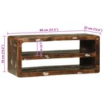 vidaXL Meuble TV 80x32x36 cm en bois massif récupéré