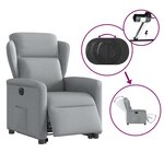 vidaXL Fauteuil inclinable électrique gris clair tissu