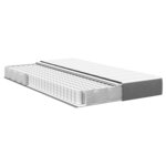 vidaXL Matelas de Lit avec matelas Gris clair 120 x 190 cm tissu