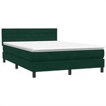 vidaXL Sommier à lattes de lit et matelas et LED vert foncé 160x220cm velours
