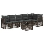 vidaXL Ensemble de canapé de jardin 7 Pièces Gris polyrotin