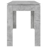 vidaXL Table à manger Gris béton 120x60x76 cm Bois d'ingénierie