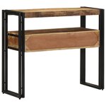 Tables d'appoint vidaXL Noires 90x33x75 cm en Bois de manguier massif et Métal