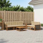 vidaXL Ensemble de canapés d'extérieur 6 Pièces Naturel et Beige