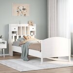 vidaXL Lit bibliothèque sans matelas blanc 75x190cm bois de pin massif