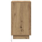 vidaXL Armoire de chevet et lumières LED chêne artisanal 38x34x65 cm