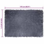 vidaXL Tapis en Peau de Mouton Synthétique Anthracite 120 x 170 cm