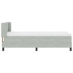 vidaXL Lit à ressorts avec matelas Gris clair 90x200 cm Velours