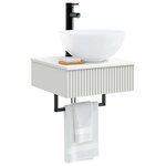 vidaXL Basin de lavage mural Blanc 40 x 41 x 40 5 cm Bois d'ingénierie