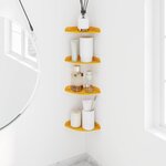 vidaXL Étagère flottante 4 Pièces Jaune moutarde 15 x 15 x 2 cm