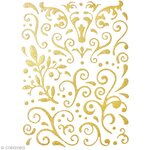 Sticker pailleté adhésif arabesque doré