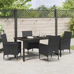 vidaXL Ensemble de salle à manger pour jardin 5 Pièces Noir Poly rotin