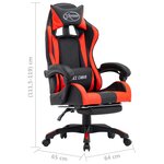 vidaXL Fauteuil de jeux vidéo et repose-pied Rouge et noir Similicuir