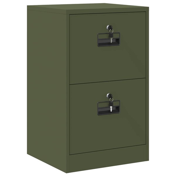 vidaXL Cabinet de Dossier avec tiroir Vert olive 44 x 50 x 106.5 cm