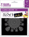 Cartes à décorer Slow et Art Mandala Noir