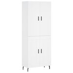 vidaXL Buffet haut Blanc 69 5x34x180 cm Bois d'ingénierie